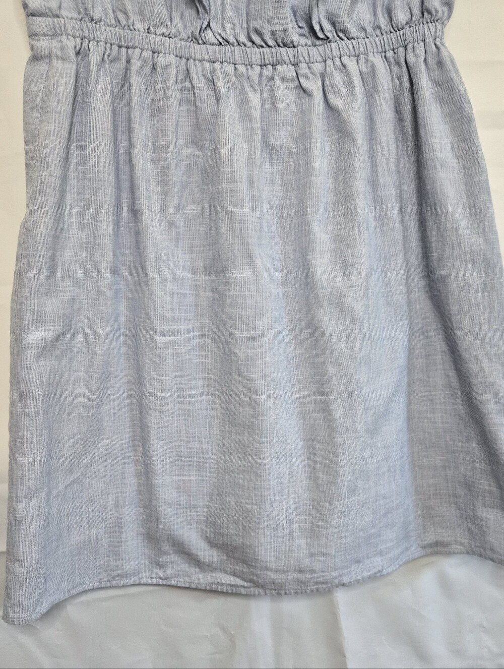Madewell Belleflower Ruffle Dress Light Blue Cotton Size 4 - Picture 8 of 12